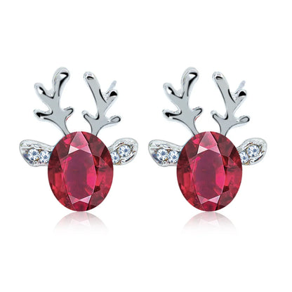Crystal Reindeer Holiday Earrings