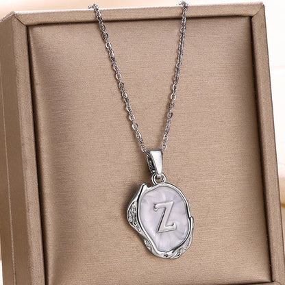 18-carat gold-plated ocean necklace with seabed initials