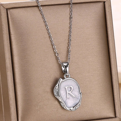 18-carat gold-plated ocean necklace with seabed initials