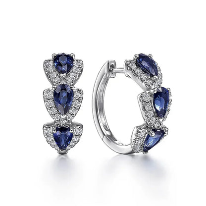 Round Cut Sapphire Tennis Bracelet | White Gold