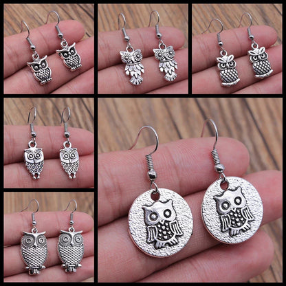 Vintage Boho Owl Tomettes Earrings