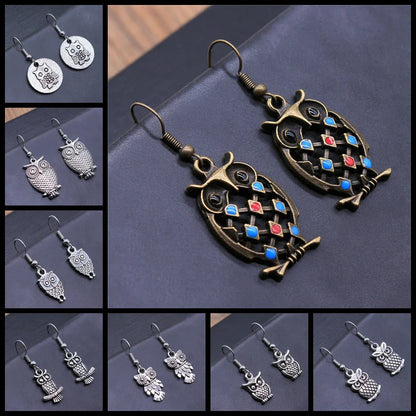 Vintage Boho Owl Tomettes Earrings