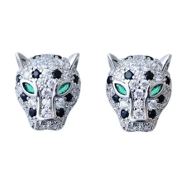 Colorful Crystal Leopard Tomettes Earrings