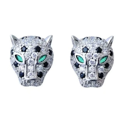 Colorful Crystal Leopard Tomettes Earrings