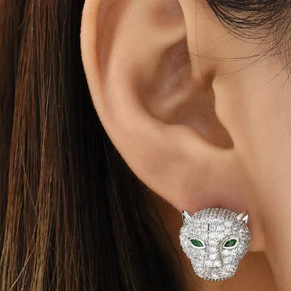 Colorful Crystal Leopard Tomettes Earrings
