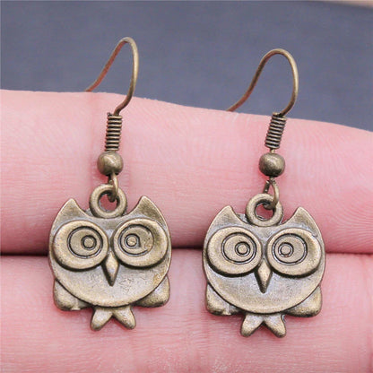 Vintage Boho Owl Tomettes Earrings