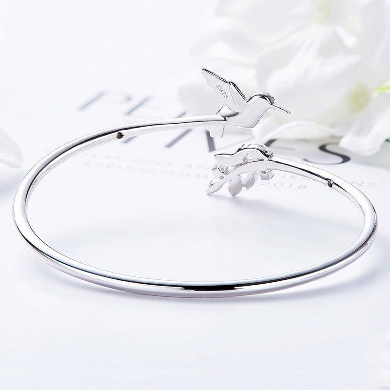 Adjustable Hummingbird Ring with Diamond Rhinestone