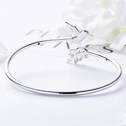 Adjustable Hummingbird Ring with Diamond Rhinestone