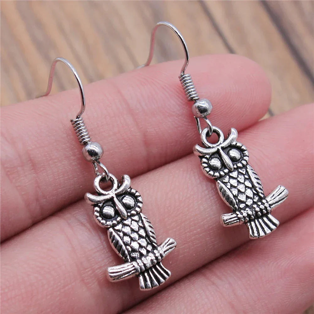 Vintage Boho Owl Tomettes Earrings