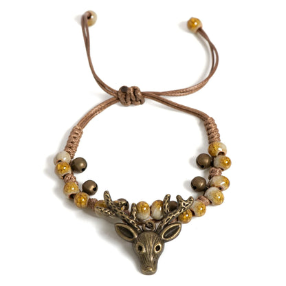 Handmade Ceramic Fawn Charm Bracelet