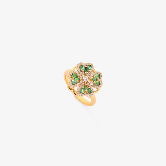 Emerald Cross Necklace | Gold