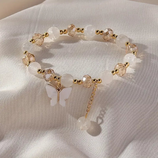 Beautiful Butterfly Pearl Stretch Bracelet