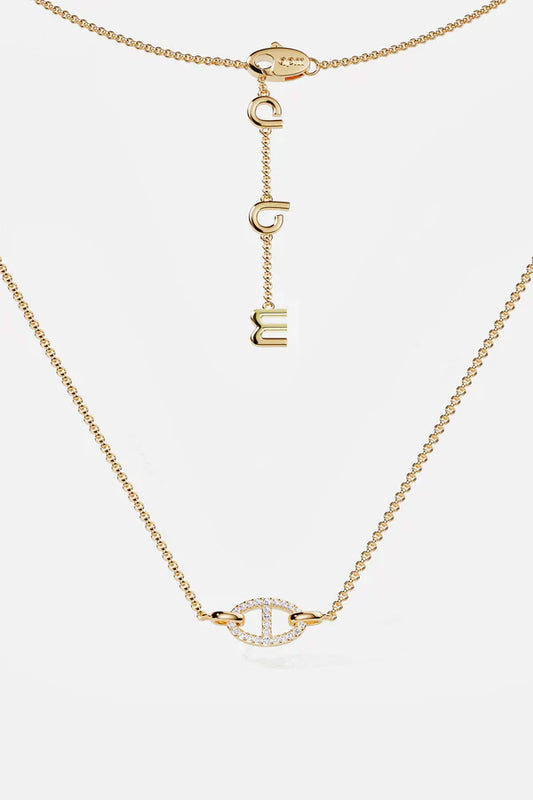Bubble Initial Letter Necklace Set | Gold