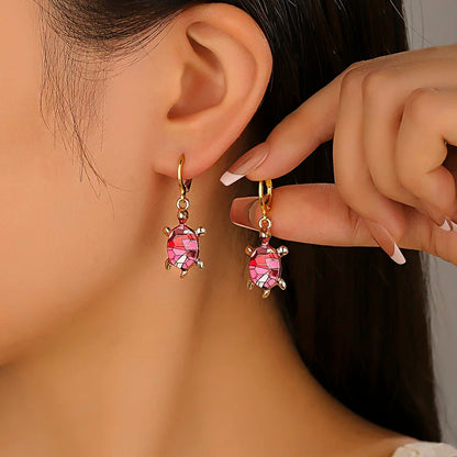 Huggie Sea Turtle Charm Ocean Earrings
