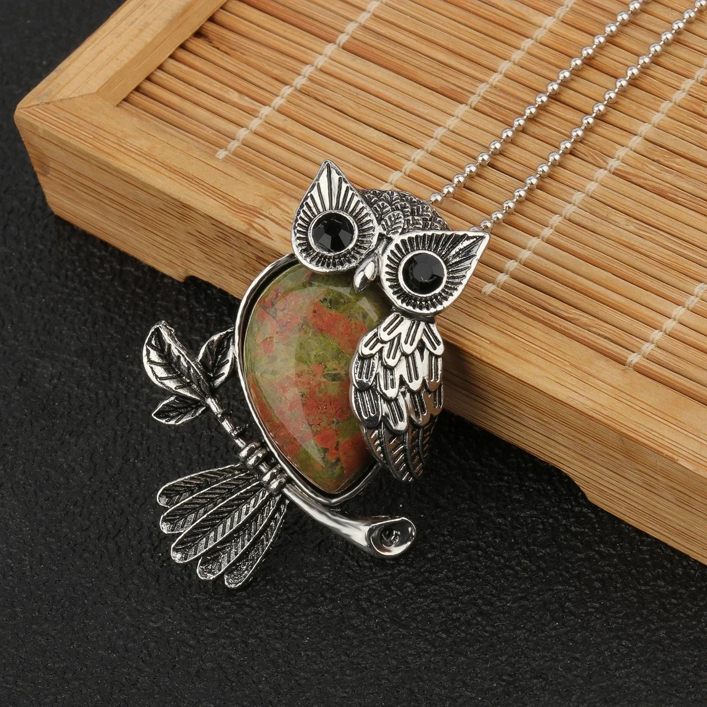 Owl Wisdom Crystal Pendant Necklace
