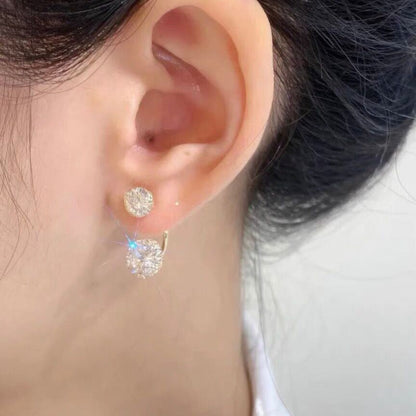 Double termination earrings with zircons