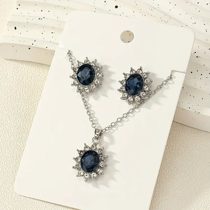 Golden Blue Bloom Earrings | Gold