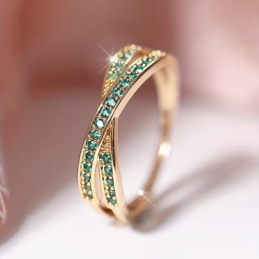Retro Cross Claw Zirconia Ring