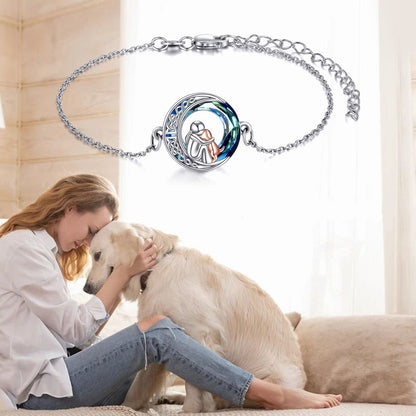Adjustable Sterling Silver Dog Charm Bracelet