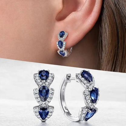 Round Cut Sapphire Tennis Bracelet | White Gold