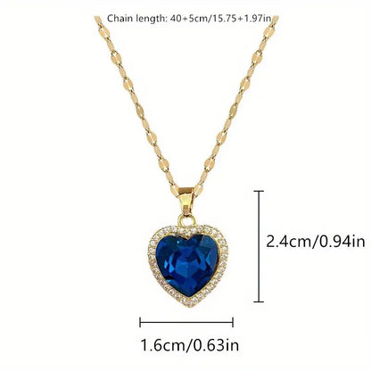 Round Cut Sapphire Necklace | White Gold