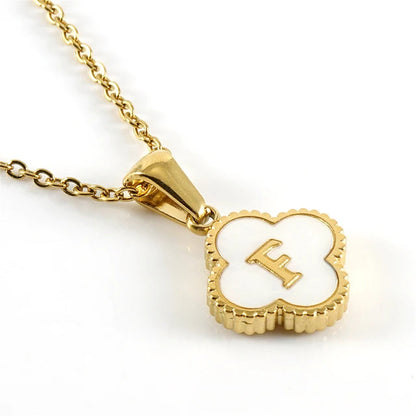 Clover-shaped initial necklace