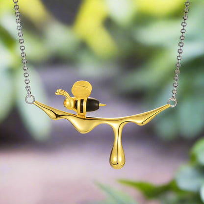 Bee and Honey Drop Necklace