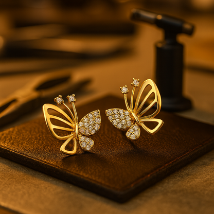 Elegant Fine Butterfly Zircon Earrings