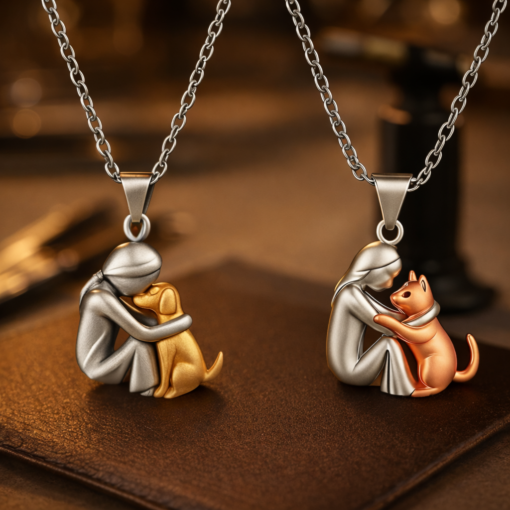 Dog and Cat Hug Pendant Necklace - Limited Time Offer SAVE an EXTRA 20%