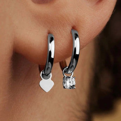 Moon Tears Stone Earrings | White Gold
