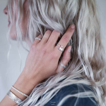 Simple adjustable 925 silver ring