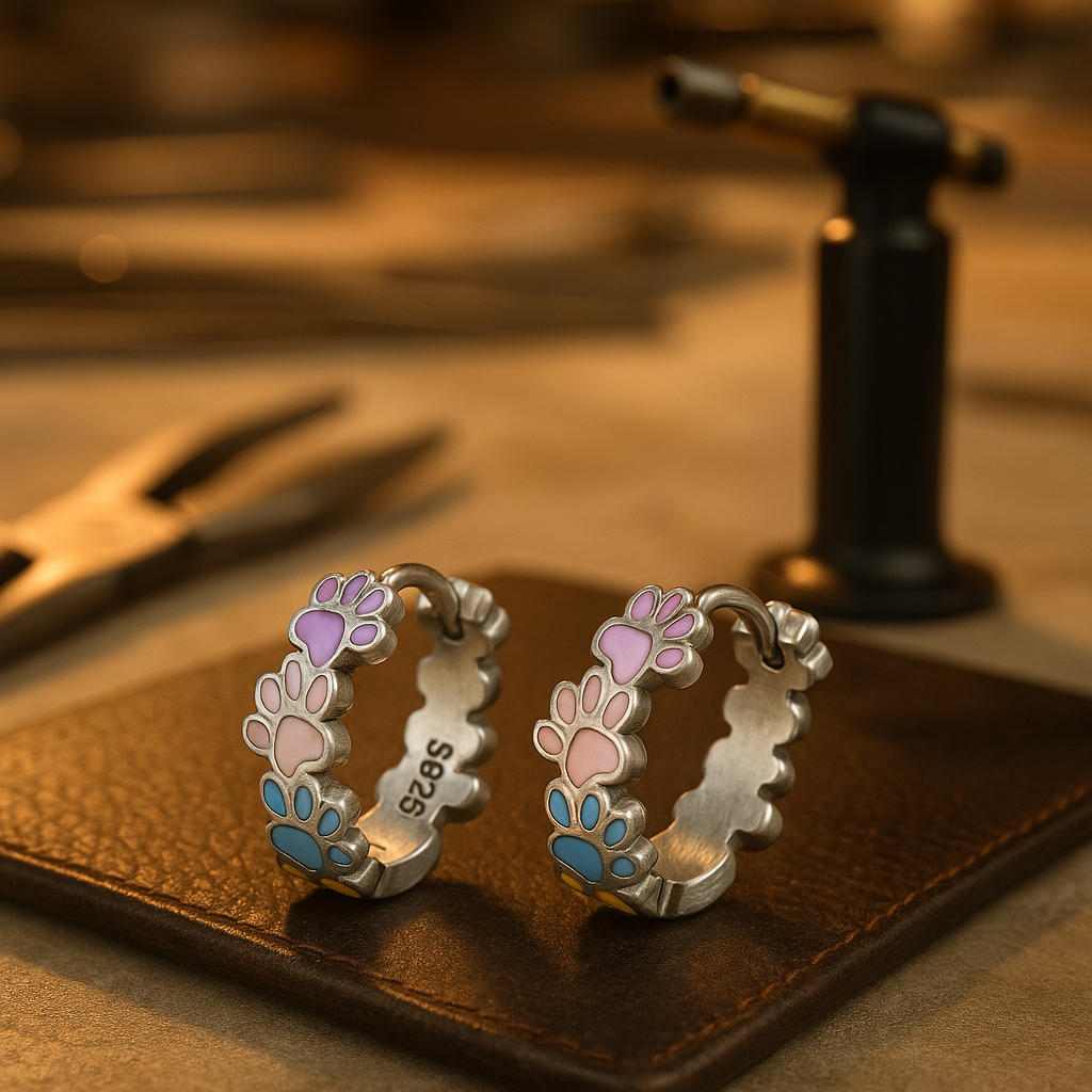 Colorful Paw Sterling Silver Tomettes