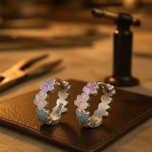 Colorful Paw Sterling Silver Tomettes