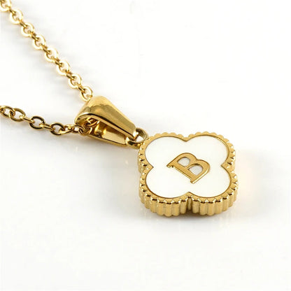 Clover-shaped initial necklace