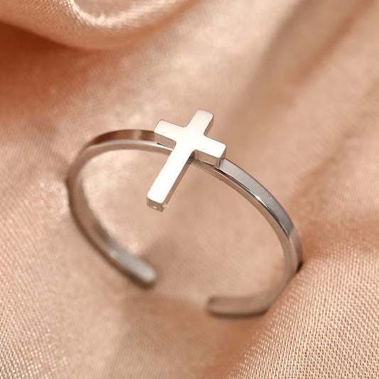 Stainless Steel Open Cross Ring