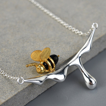 Bee and Honey Drop Necklace