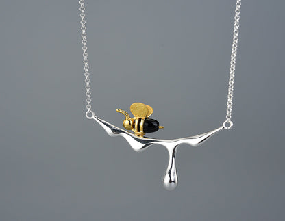 Bee and Honey Drop Necklace