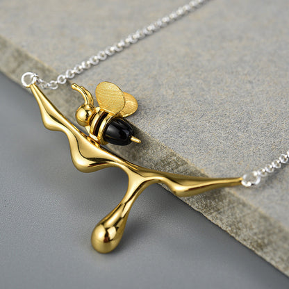 Bee and Honey Drop Necklace