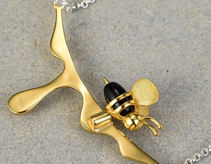 Bee and Honey Drop Necklace