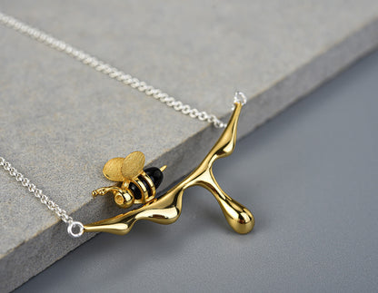 Bee and Honey Drop Necklace