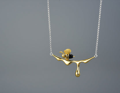 Bee and Honey Drop Necklace