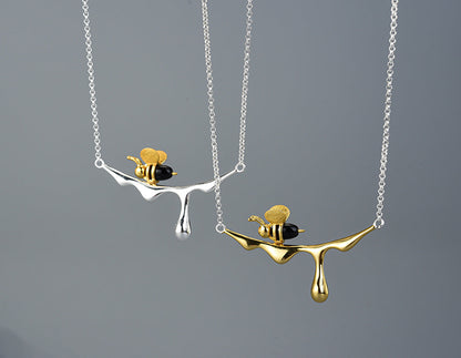 Bee and Honey Drop Necklace