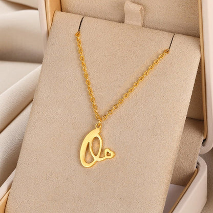 Initial pendant necklaces in cursive letter
