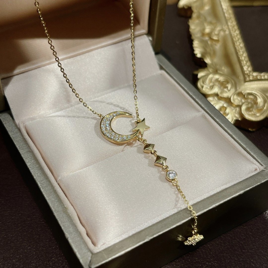 Celestial Sparkle lunar necklace