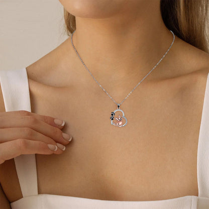 Cute Dog Heart Pendant Necklace