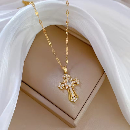Modern Stainless Steel Cross Necklace