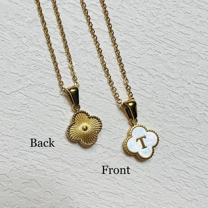 Clover-shaped initial necklace