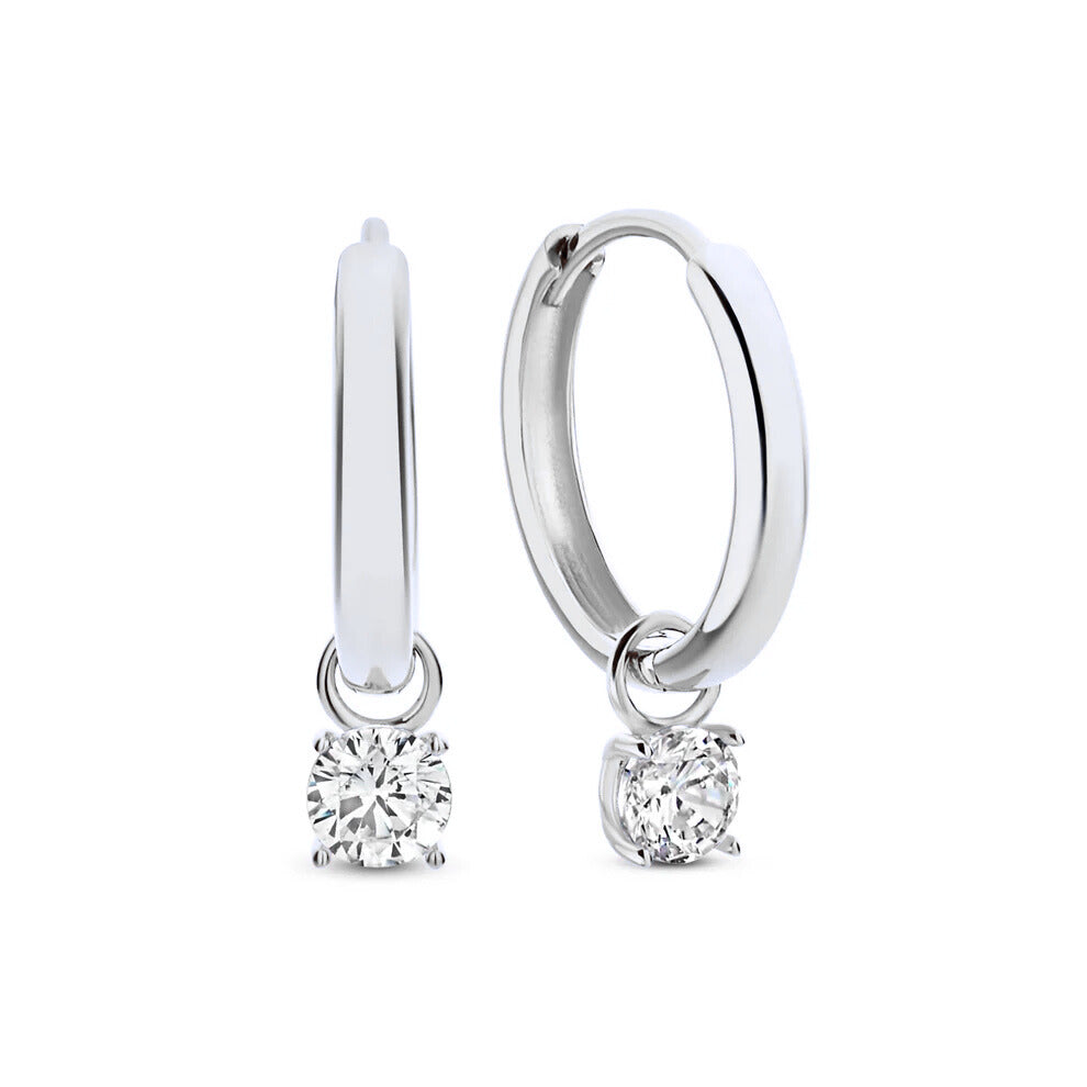 Moon Tears Stone Earrings | White Gold