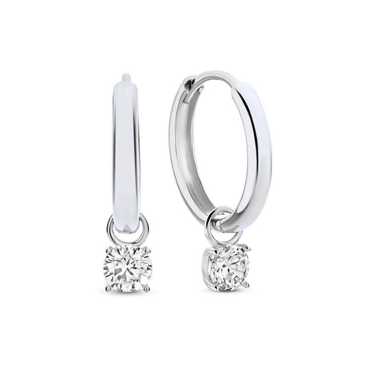 Moon Tears Stone Earrings | White Gold