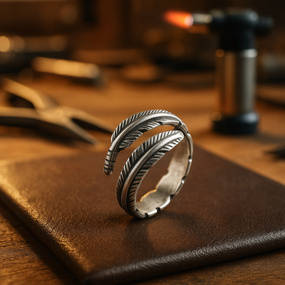 Angel's Feather - Adjustable Memorial Ring